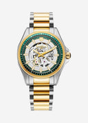 Roamer Rockshell Mark III Skeleton Green Dial – Swiss Made Soprod P024SK Automatic, 44mm Stainless Steel & Gold Case, Sapphire Crystal, 10 ATM Water Resistance
