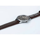 Roamer Valais 39 mm Men's Battery Watch – Swiss Made, Silver Stainless Steel, Sapphire Crystal, Grey Dial, Brown Leather Strap, 5ATM Water Resistance