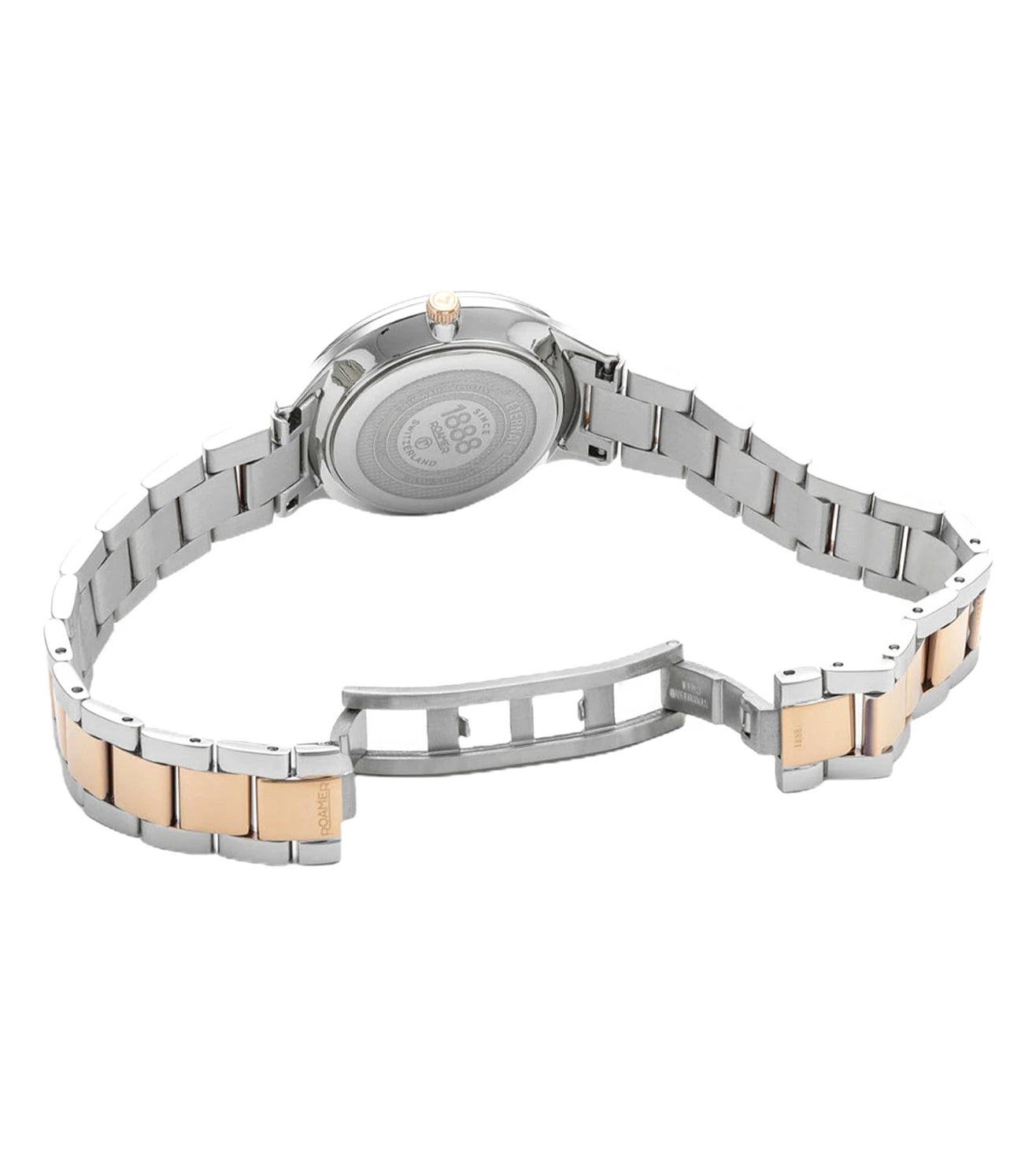 Roamer Eternal 30 mm Ladies Battery Watch – Swiss Made, Green Dial with Crystals, Stainless Steel Multi-Color Strap, Sapphire Glass, 50m Water Resistance