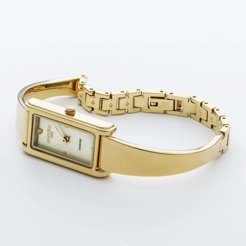 Roamer Elegance Diamond Ladies Battery Watch – Swiss Made, Gold Stainless Steel, Beige Dial, Quartz Movement, 3ATM Water Resistance
