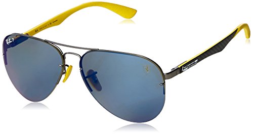 Ray-Ban Scuderia Ferrari Collection Unisex Sunglasses With Blue Mirror Lenses RB3460M F003/H0 59-13