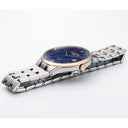 Roamer Slim-Line Diamond 40 mm Men's Battery Watch – Swiss Made, Silver Stainless Steel, Blue Dial, Bicolor Rose Metal Strap, Sapphire Crystal, 5ATM Water Resistance