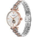 Emporio Armani Silver Dial Two-Tone Stainless Steel 32mm Womens Watch