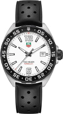 Tag Heuer Formula 1 Quartz White Dial Rubber Strap Men's 41 mm Watch WAZ1111.FT8023