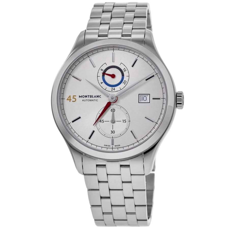 Montblanc Heritage Men's Automatic Watch MB114173, Swiss Automatic Movement, Silver Dial, Stainless Steel Bracelet, 30m Water Resistance