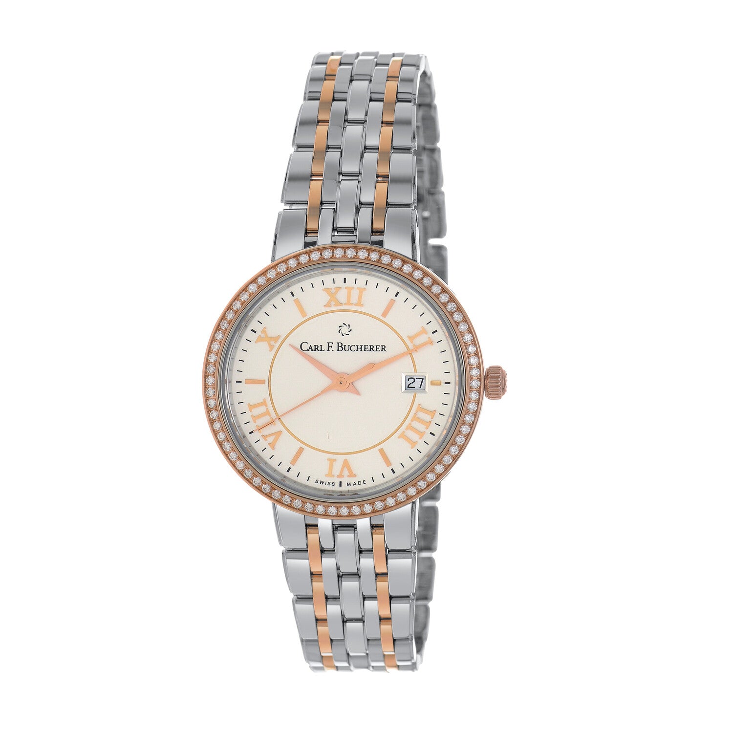 Carl F. Bucherer Adamavi Women's 28mm Watch 00.10315.07.15.31 – Swiss Made, Quartz Movement, Diamond Bezel, 30m Water Resistance