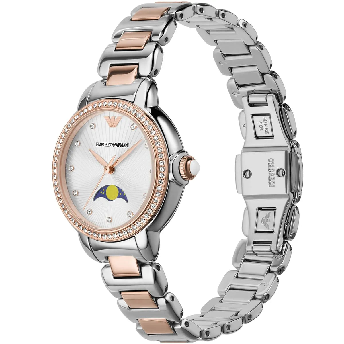 Emporio Armani AR11567 Mia Silver Rose Gold 32mm Womens Watch