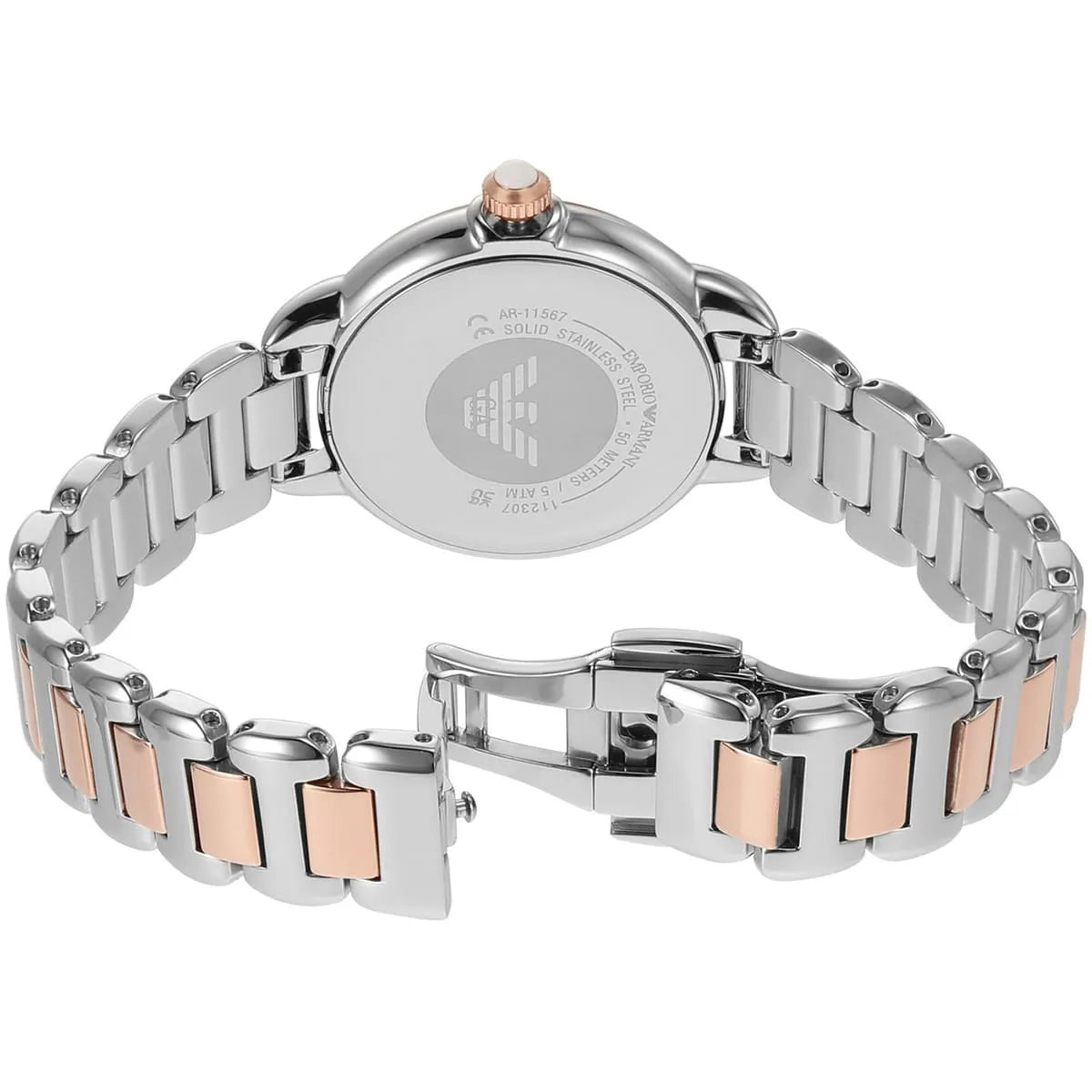 Emporio Armani AR11567 Mia Silver Rose Gold 32mm Womens Watch