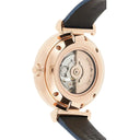 Emporio Armani Silver Dial Blue Leather 34mm Womens Watch
