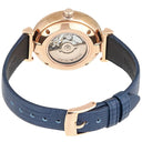 Emporio Armani Silver Dial Blue Leather 34mm Womens Watch