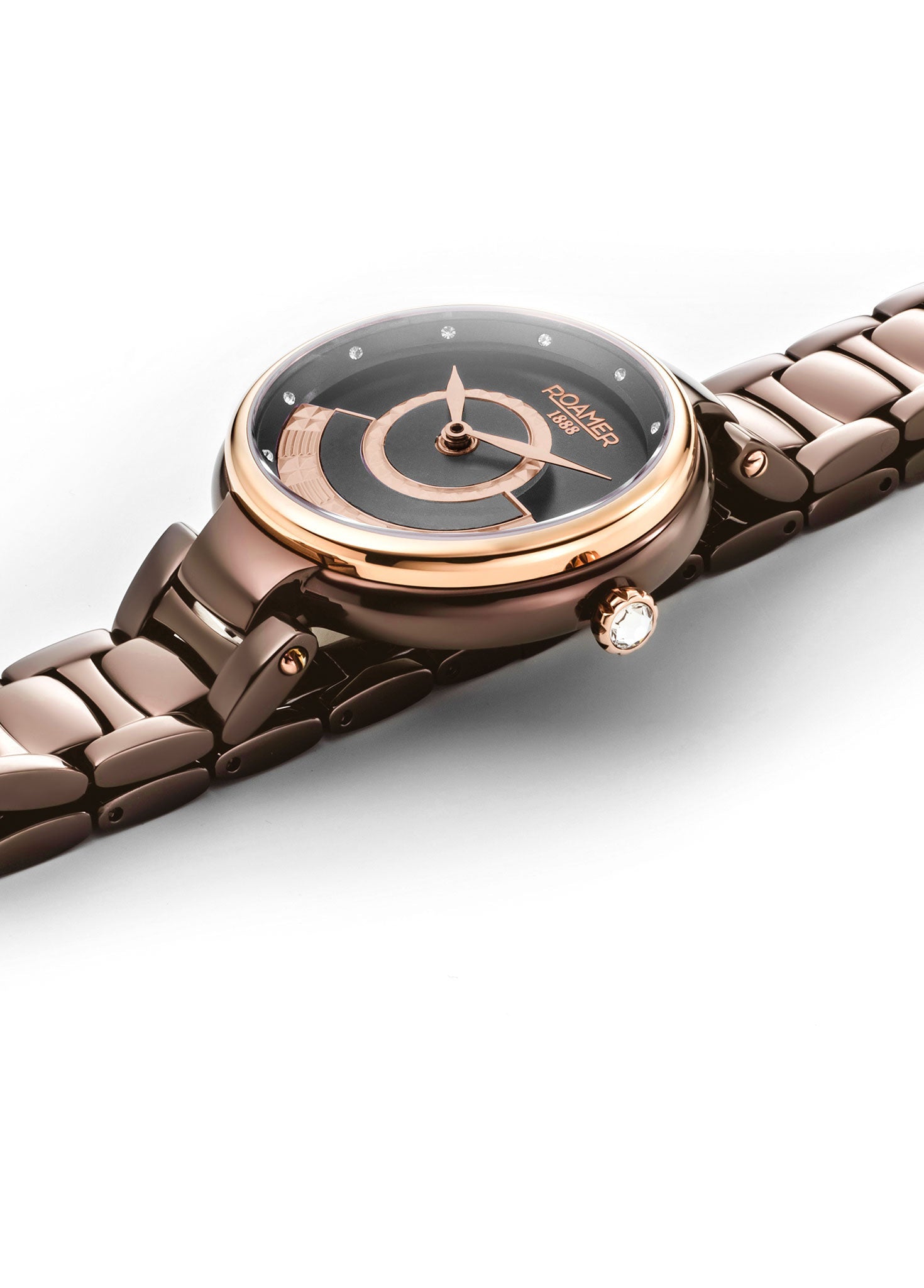 Roamer Lady Mermaid II Ladies 36mm Battery Watch – Brown MOP Dial, Stainless Steel Case & Bracelet, Swiss Quartz Movement, 50m Water Resistance