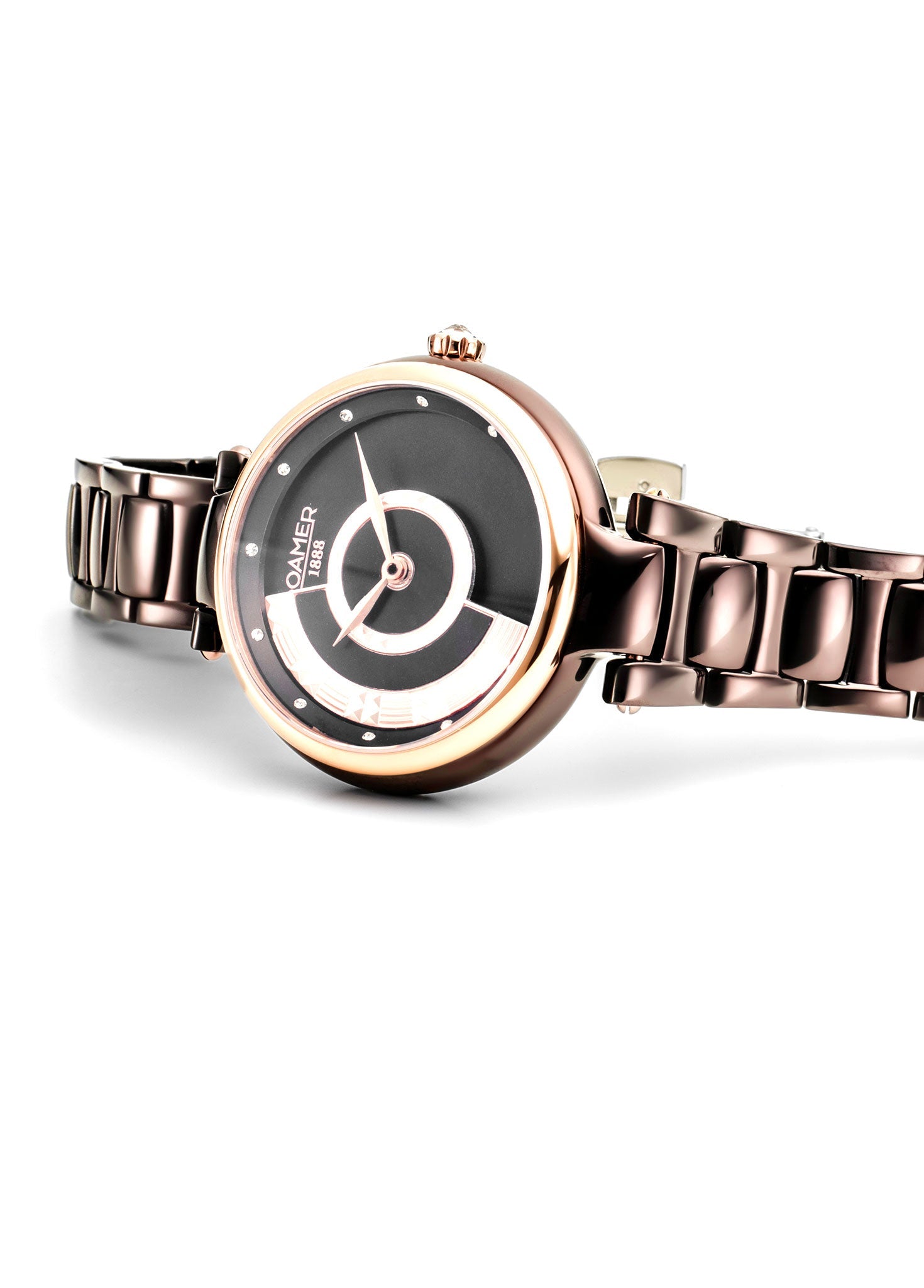 Roamer Lady Mermaid II Ladies 36mm Battery Watch – Brown MOP Dial, Stainless Steel Case & Bracelet, Swiss Quartz Movement, 50m Water Resistance