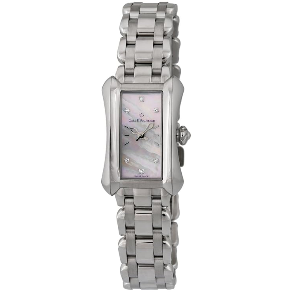 Carl F. Bucherer Alacria Princess Women's 21mm Watch 00.10703.08.77.21 – Swiss Made, Quartz Movement, Diamond Hour Markers, Mother-of-Pearl Dial, 30M Water Resistance