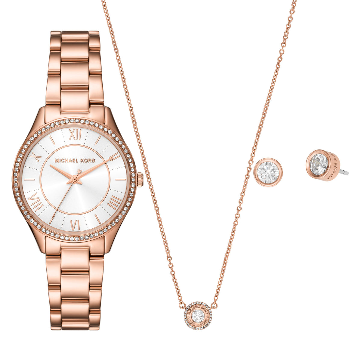 Michael Kors Lauryn Gift Set Quartz 33mm Rose Gold Ladies Watch | MK4850