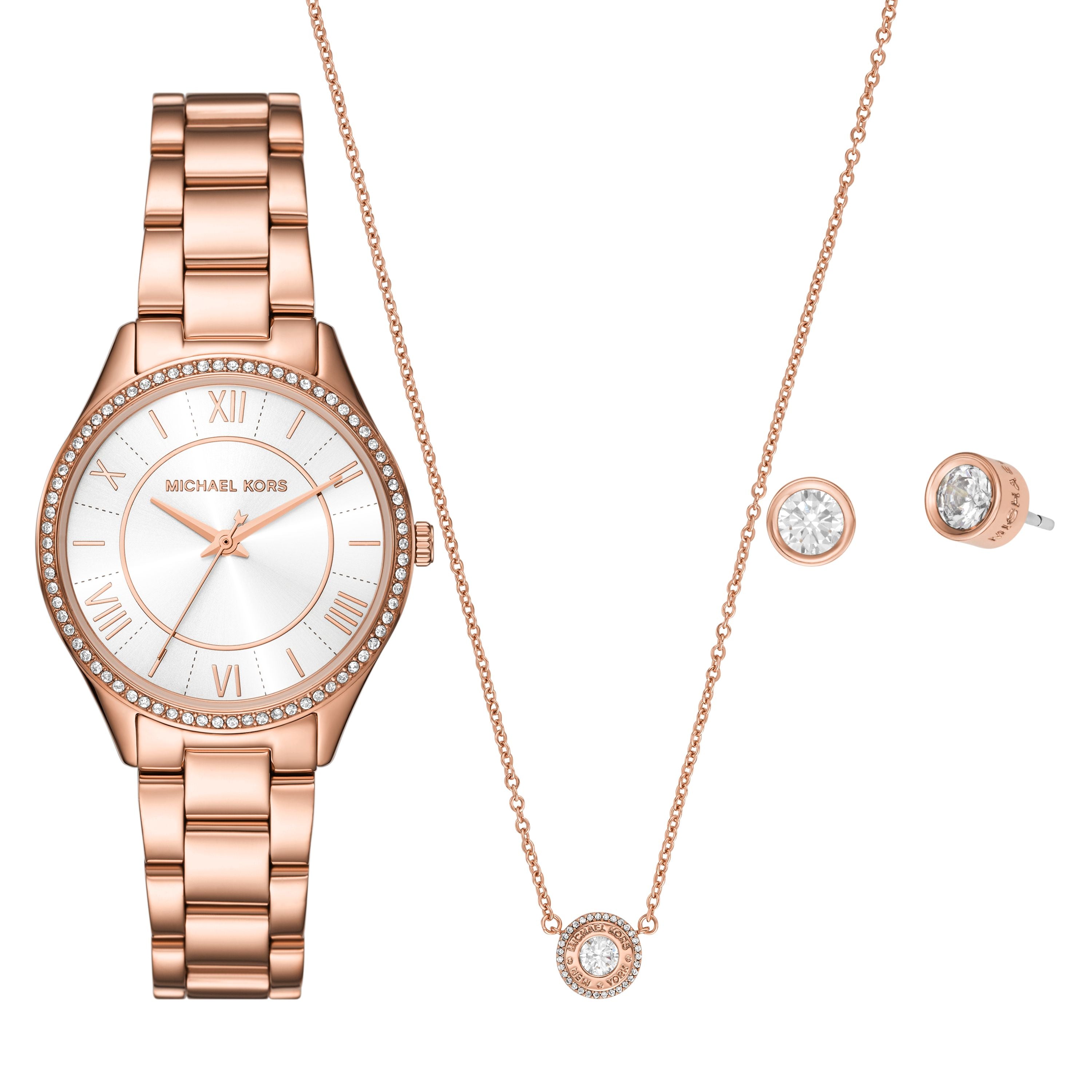 Michael Kors Lauryn MK4850SET 33mm Quartz Rose Gold Ladies Watch Gift Set