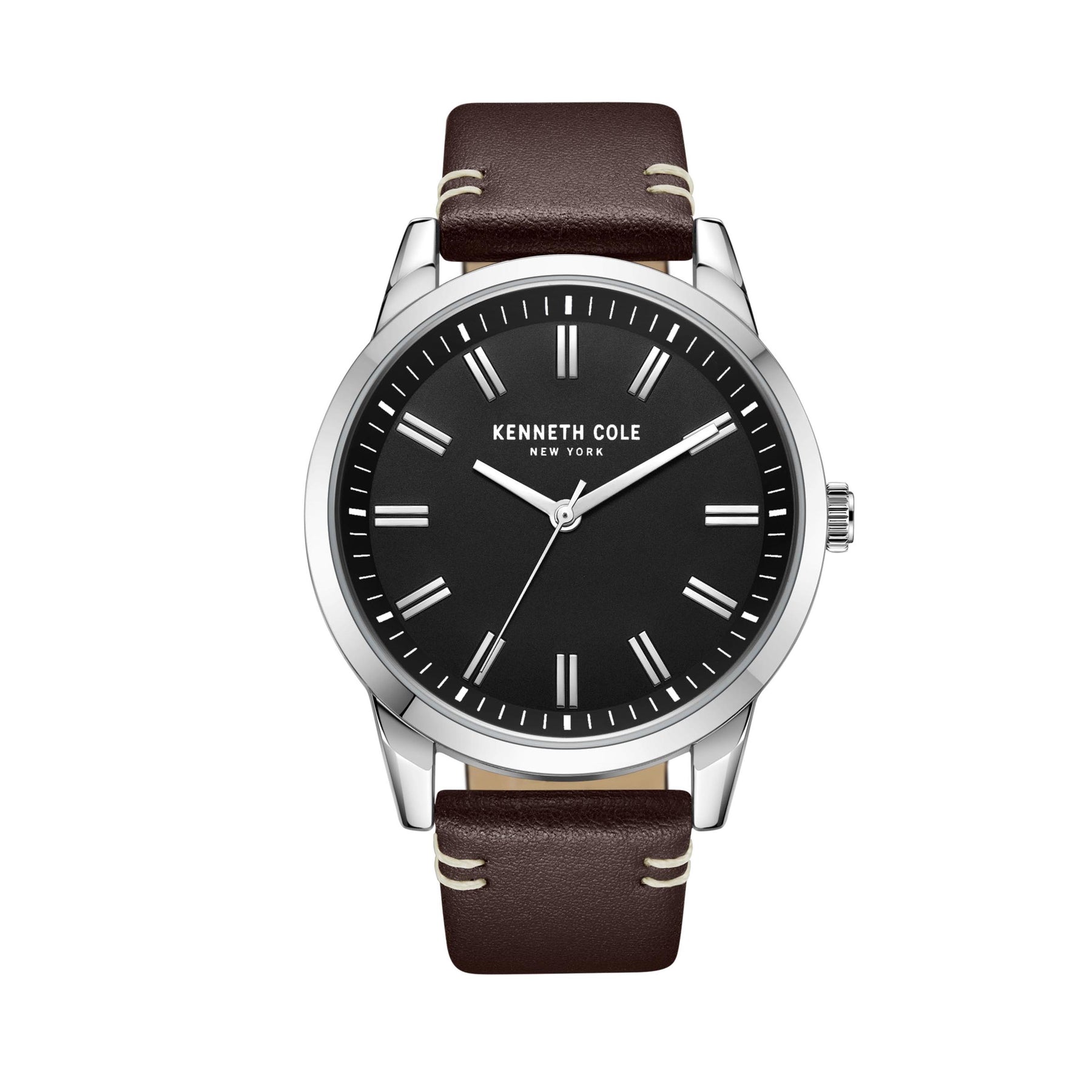 Kenneth Cole Men's 45 mm Leather Strap Battery Watch