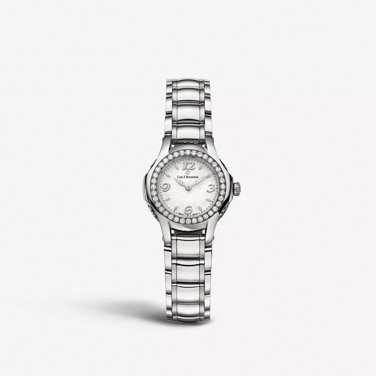 Carl F. Bucherer Pathos Princess Women's 25mm Quartz Watch 00.10521.08.26.31 – Swiss Made, Diamond Bezel, Silver Dial, 30M Water Resistance