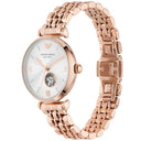 Emporio Armani Silver Dial Rose Gold Stainless Steel 34mm Womens Watch