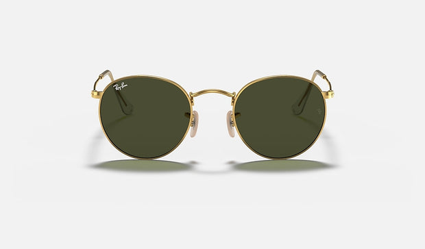 Ray-Ban Round Metal Unisex Sunglasses in Gold Frames & Green Lenses - RB3447 001 50-21