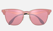 Ray-Ban Blaze Clubmaster Unisex Sunglasses in Gold Frames and Pink Lenses RB3576N 043/E4 01-47
