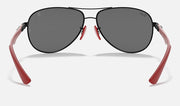 Ray-Ban Scuderia Ferrari Collection Unisex Sunglasses Black Steel Frame & Grey Lenses  RB8313M F0096G 61-13