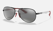 Ray-Ban Scuderia Ferrari Collection Unisex Sunglasses Black Steel Frame & Grey Lenses  RB8313M F0096G 61-13