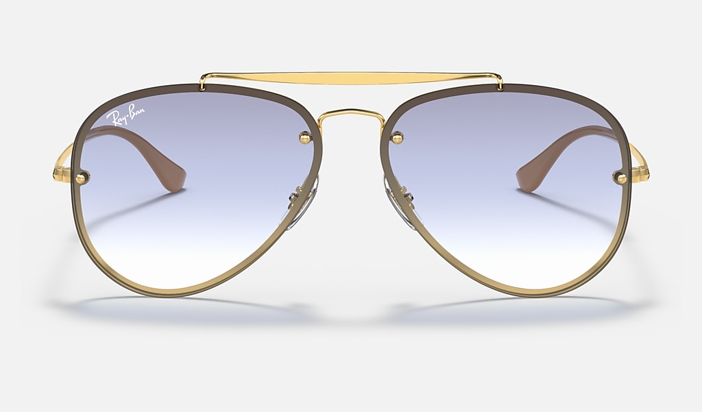 Ray-Ban Blaze Aviator Unisex Sunglasses in Gold Frames & Light Blue Lenses RB3584N 001/19 58-13