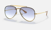 Ray-Ban Blaze Aviator Unisex Sunglasses in Gold Frames & Light Blue Lenses RB3584N 001/19 58-13