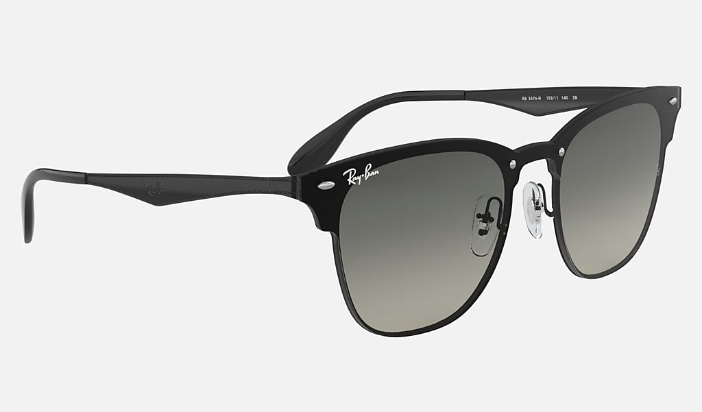 Ray-Ban Blaze Clubmaster Unisex Sunglasses in Black Frames & Gray Lenses RB3576N 153/9A 0-147
