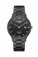 Roamer Eternal 40 mm Men’s Battery Watch – Black Dial with Gold Hands, Quartz Movement, Black Stainless Steel Strap, Sapphire Glass, 5 Bar Water Resistance