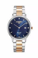 Roamer Eternal 40 mm Men’s Battery Watch – Blue Dial with Rose Gold Hands, Quartz Movement, Bicolor Stainless Steel Strap, Sapphire Glass, 5 Bar Water Resistance