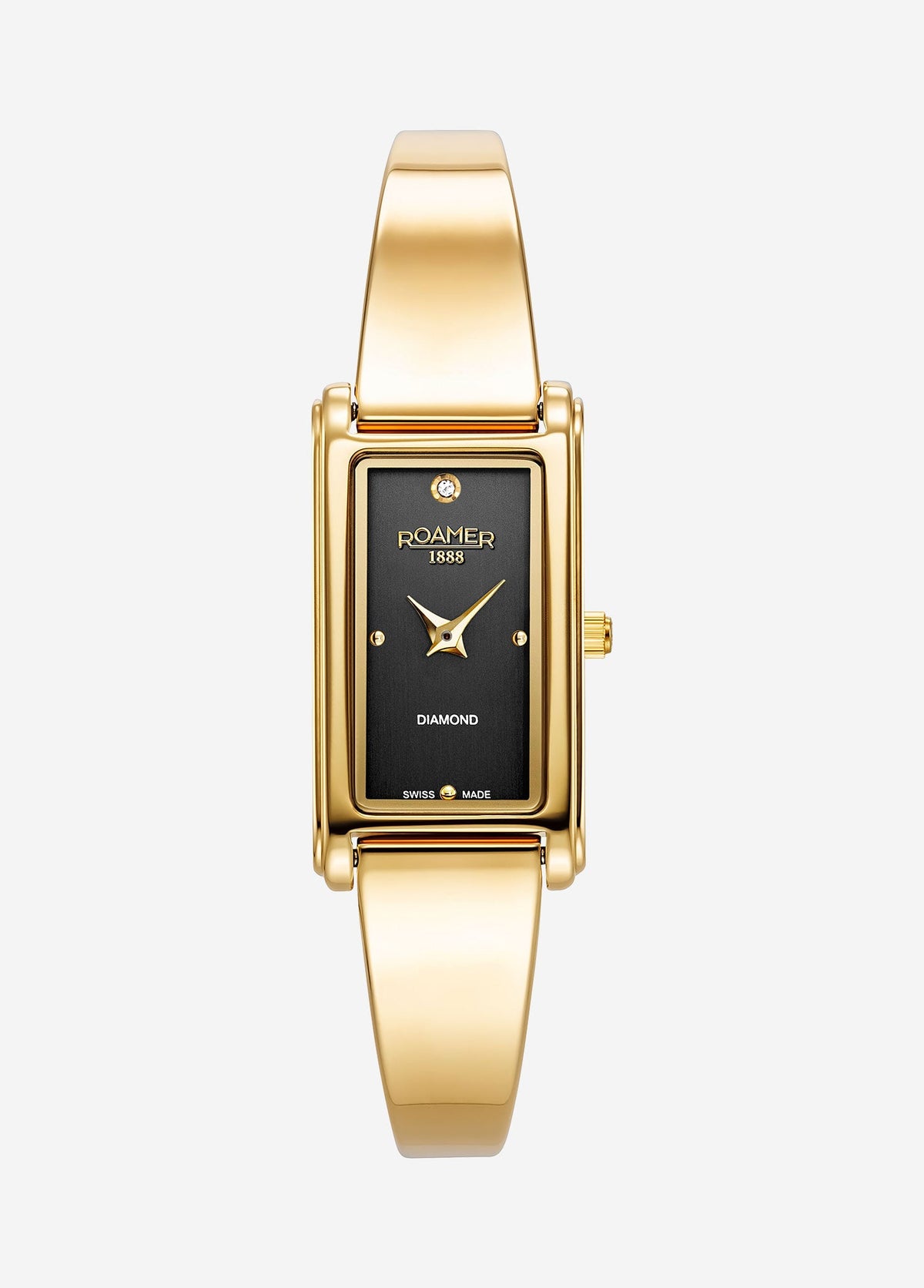 Roamer Elegance Diamond – 32mm Gold Ladies Watch, Black Dial