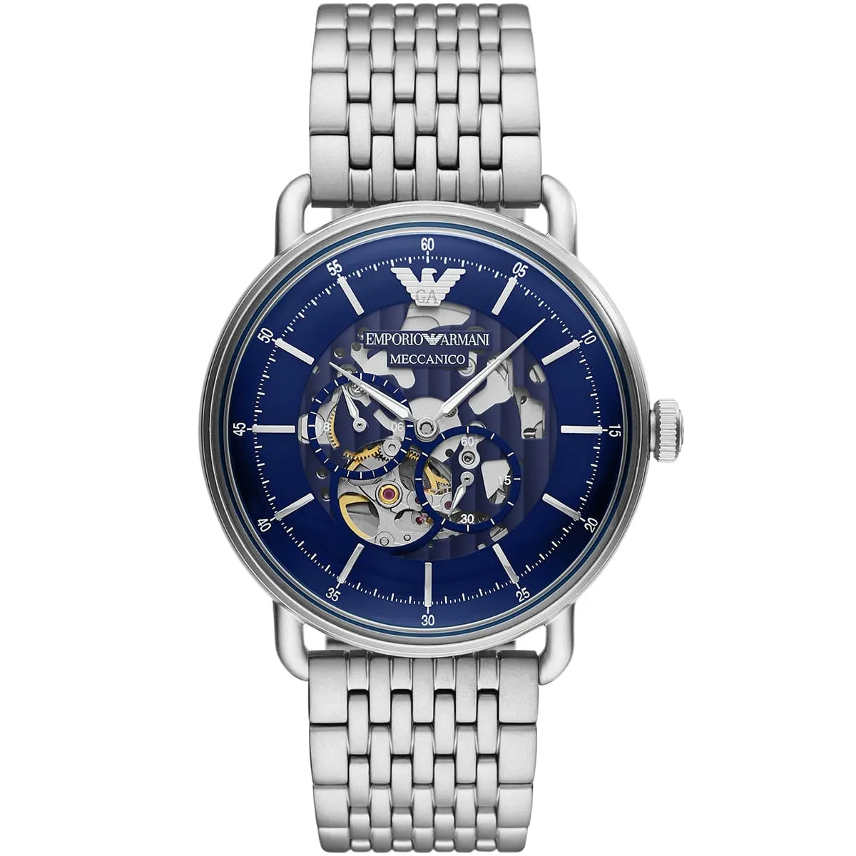 Emporio Armani Aviator Blue Dial Stainless Steel 43 mm Mens Watch