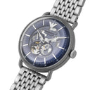 Emporio Armani Aviator Blue Dial Stainless Steel 43 mm Mens Watch