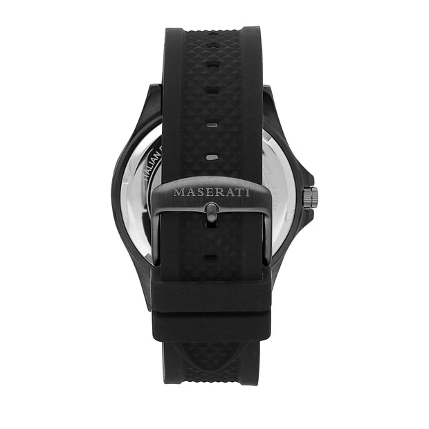 Maserati Sfida Black PVD Silicone Strap Men's Watch R8851140001