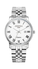 Roamer Classico 40 mm Quartz White Dial Silver Men’s Watch