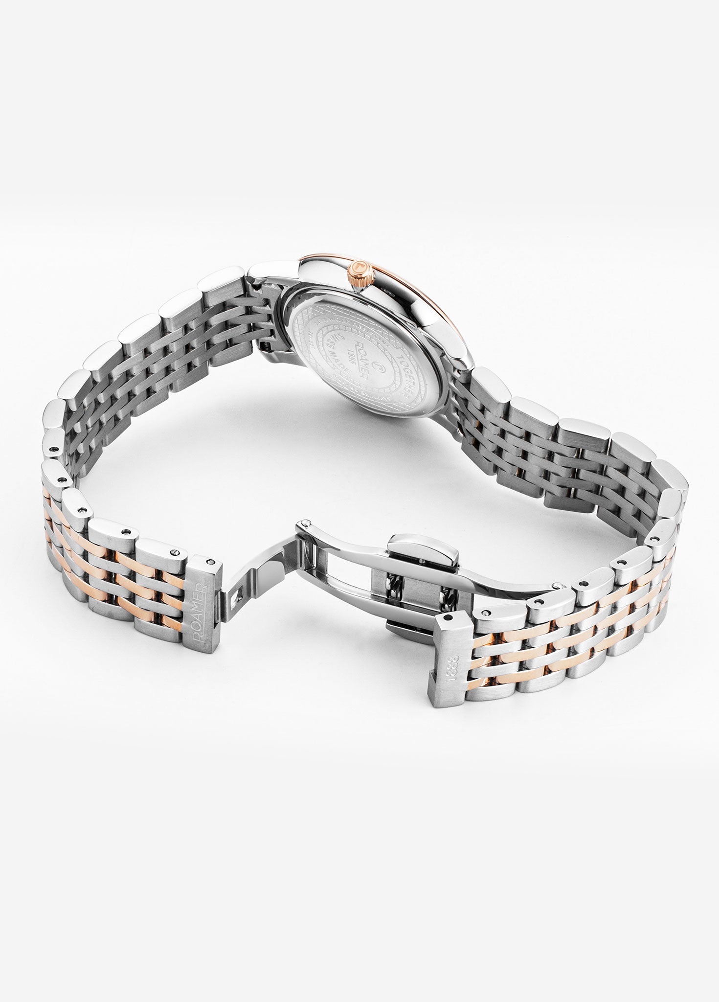 Roamer Together Ladies 30 mm Battery Watch – Swiss Made, Sapphire Crystal, Stainless Steel, Silver & Rosegold, 3ATM Water Resistance