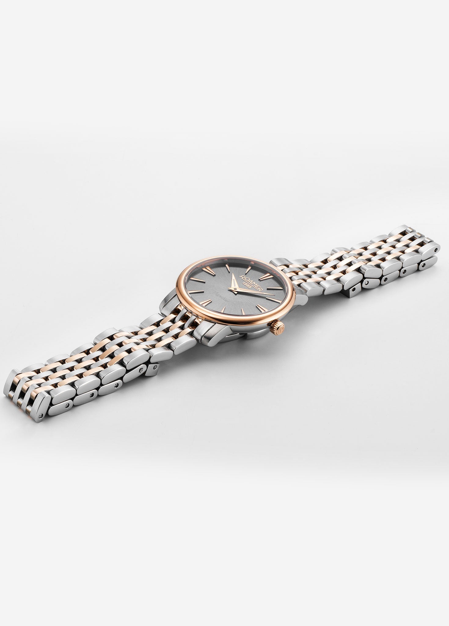 Roamer Together Ladies 30 mm Battery Watch – Swiss Made, Sapphire Crystal, Stainless Steel, Silver & Rosegold, 3ATM Water Resistance