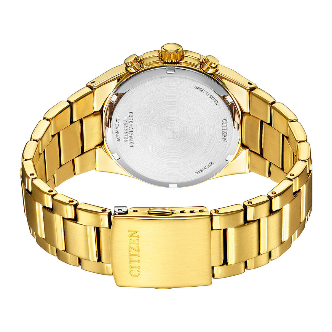 Citizen Chronograph 42 mm Quartz Gold Bracelet Black Dial Men's Watch AN8173-51E