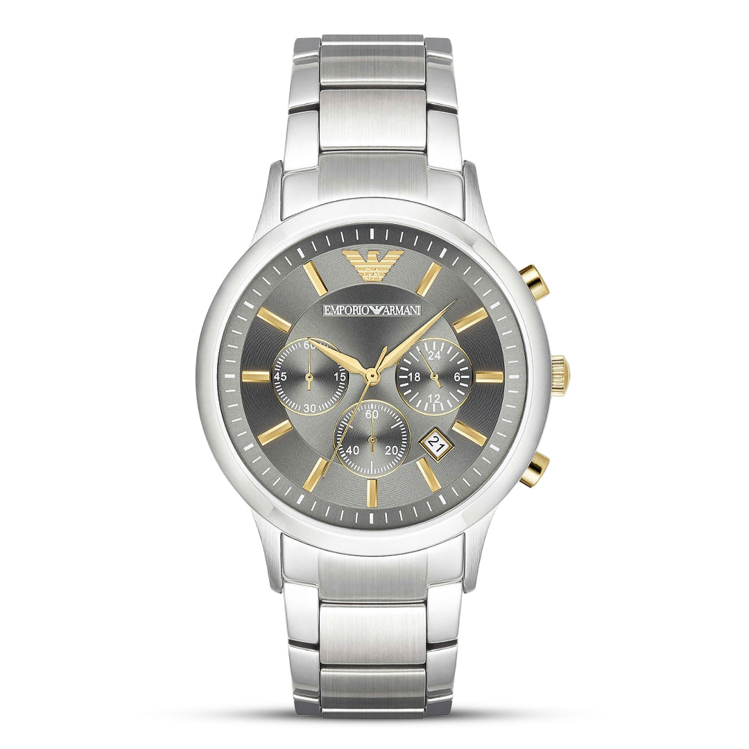 Emporio Armani AR11047 Renato Grey Dial Stainless Steel 43 mm Mens Watch