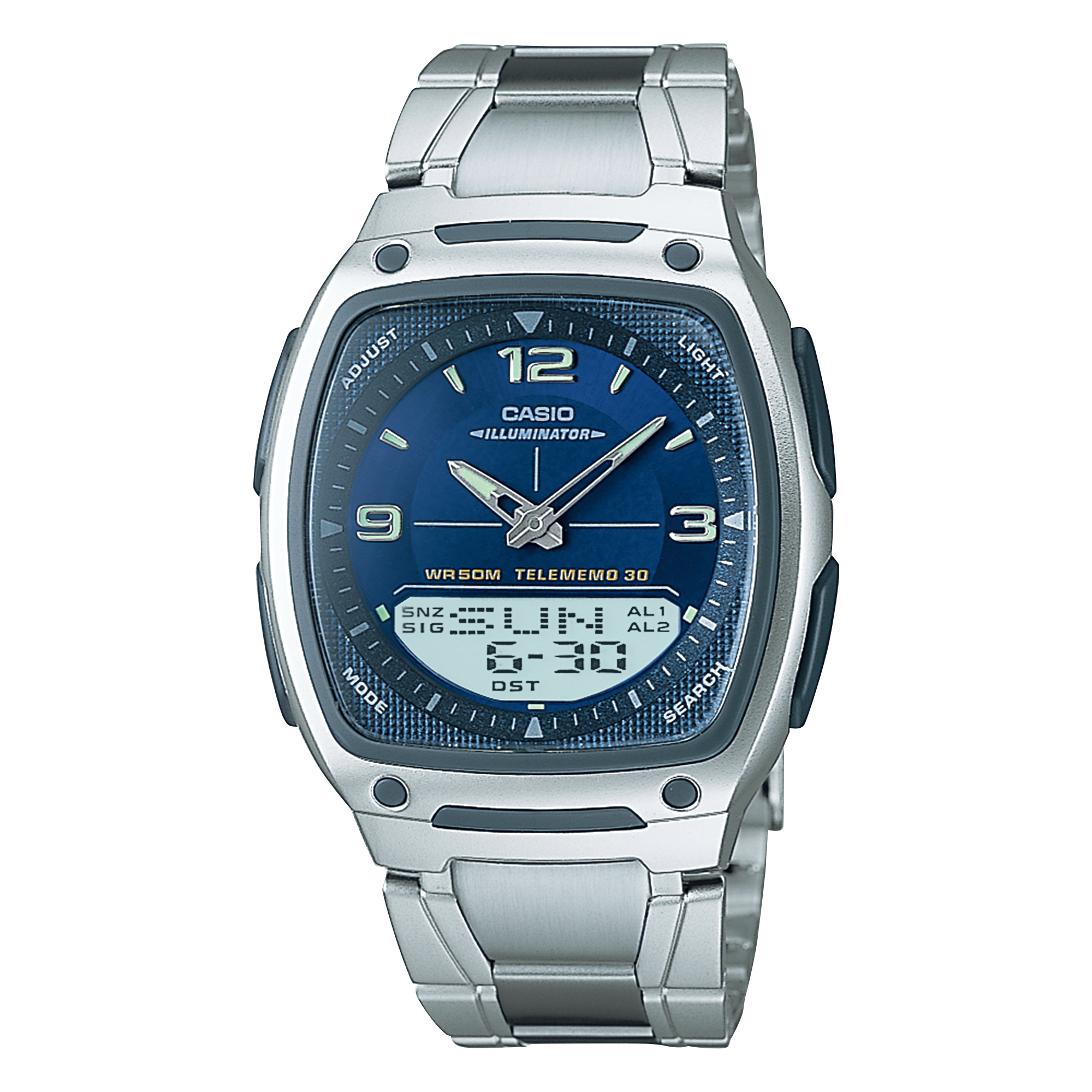 Casio Analog-Digital Watch with Stainless Steel Bracelet AW81D-2AV