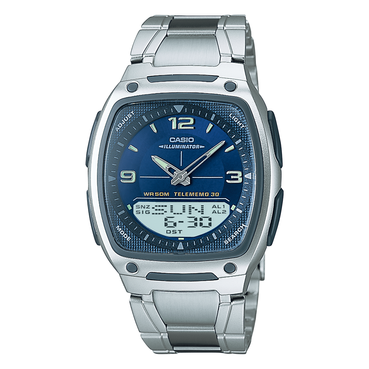 Casio Analog-Digital Watch with Stainless Steel Bracelet AW81D-2AV