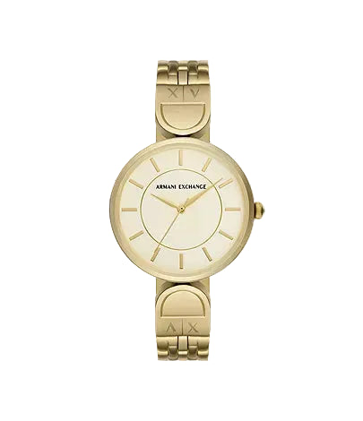 Armani Exchange Brooke AX5385 Quartz 36 mm Cream Dial Gold-Tone Ladies Watch