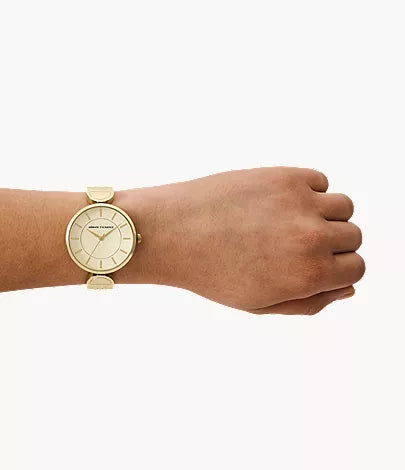 Armani Exchange Brooke AX5385 Quartz 36 mm Cream Dial Gold-Tone Ladies Watch