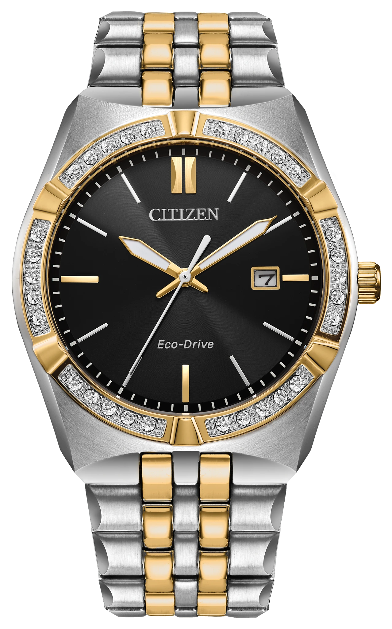Citizen Corso Diamond 40mm Eco-Drive Black Dial Men's Watch BM7644-51E