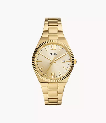 Fossil Scarlette ES5299 Quartz 38mm Gold Dial Ladies Watch