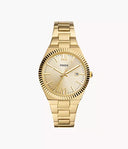 Fossil Scarlette ES5299 Quartz 38 mm Gold Dial Ladies Watch