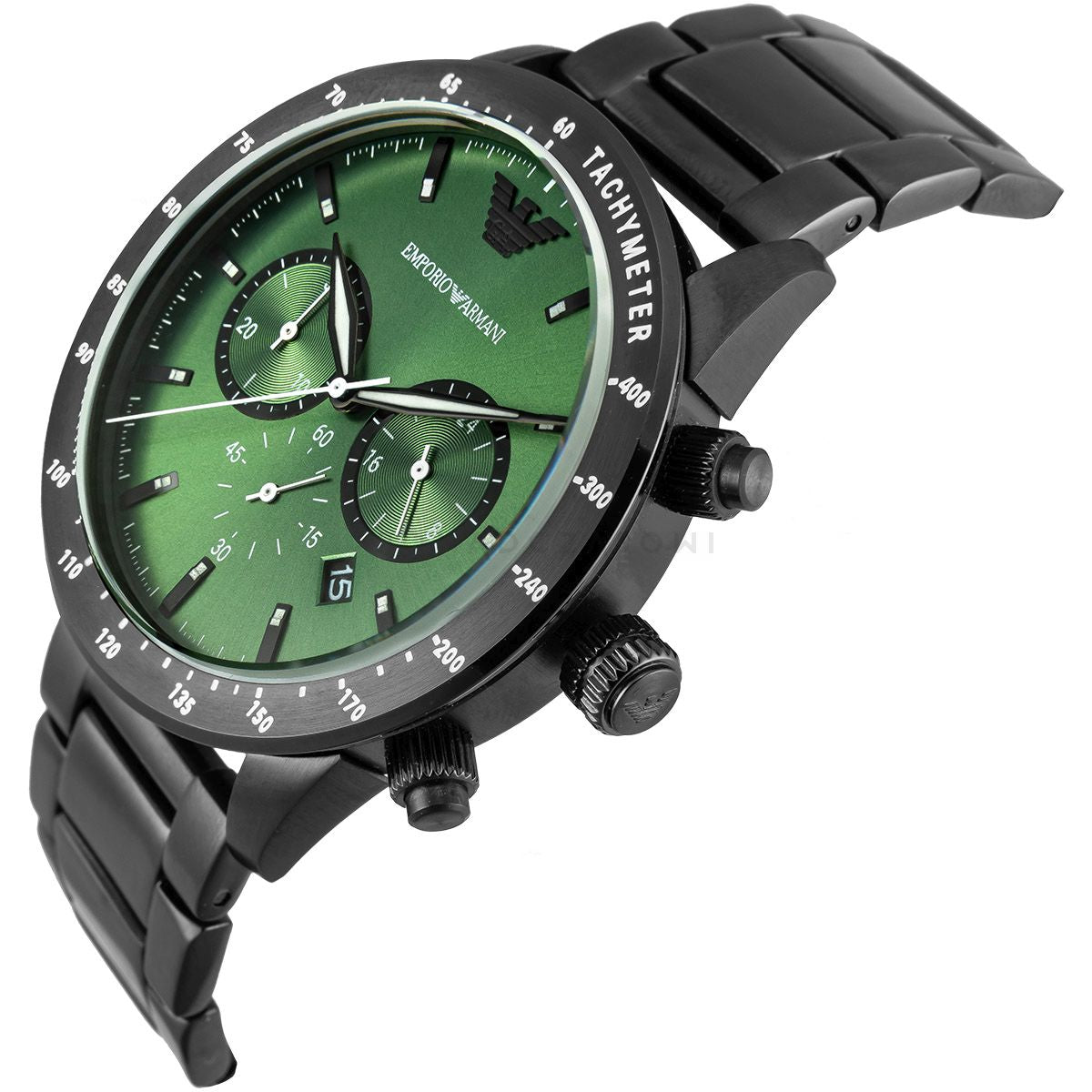 Emporio Armani Mario 43mm Quartz Green Dial Men's Watch AR11472