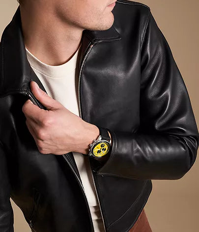 Fossil Sport Tourer FS6044 Chronograph 42mm Yellow Dial Men’s Watch