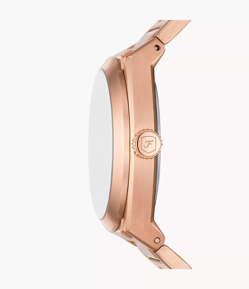 Fossil Everett FS6074 Quartz 42mm Green Dial Rose Gold-Tone Men’s Watch